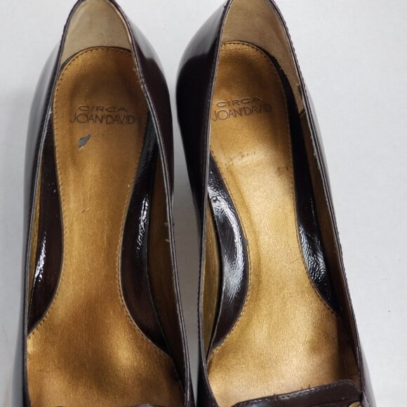 Circa Joan and David Brown Heels Pumps Academia Office Career Tassel Leather 8M - Picture 9 of 15